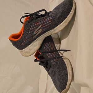 Skechers Gray and Orange Athletic Shoes